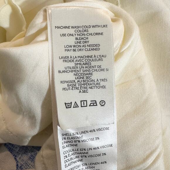 NWT Anthropologie Maeve Ophelia Linen Slim Mini Dress | Blue Brown | SZ 16W‎ - Picture 13 of 13